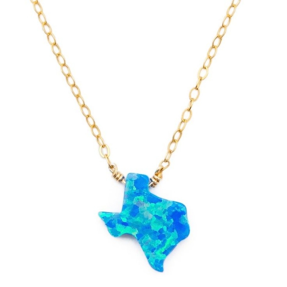 Texas Blue Fire Opal Necklace